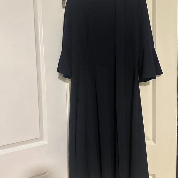 Women's Modest Navy Blue Dress with Bow/Sash size XL - Picture 3 of 3